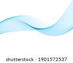 Vector Blue Wavy Wave Abstract...