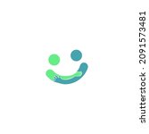 elderly care with smile logo... | Shutterstock .eps vector #2091573481