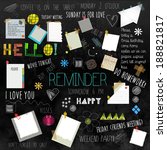 black wall reminder with... | Shutterstock .eps vector #188821817