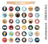 set of flat business icons for... | Shutterstock .eps vector #208341361