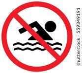 No Swimming Sign. Vector.