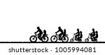 silhouette family ride a bike... | Shutterstock . vector #1005994081