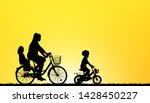  silhouette mother and daughter ... | Shutterstock . vector #1428450227