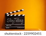 Small photo of Story telling text title on film slate