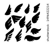 set of the wing icons. design... | Shutterstock .eps vector #1496422214