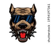 illustration of angry pitbull... | Shutterstock .eps vector #1954197361