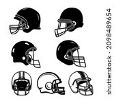set of illustrations of helmets ... | Shutterstock .eps vector #2098489654