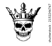 Skull With King Crown. Design...