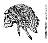 skull in native american indian ... | Shutterstock .eps vector #622212914