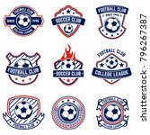 set of soccer  football emblems.... | Shutterstock .eps vector #796267387