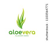 Aloe Vera Logo Template. Green...