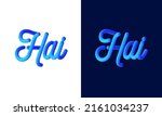 modern hai lettering line blend ... | Shutterstock .eps vector #2161034237