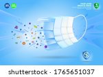 set of four layer surgical mask ... | Shutterstock .eps vector #1765651037