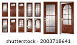 Set Of Realistic Wooden Door...