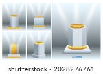 set of realistic museum stage... | Shutterstock .eps vector #2028276761