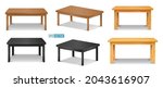 set of realistic brown wooden... | Shutterstock .eps vector #2043616907