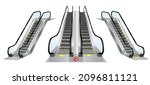 set of realistic escalator... | Shutterstock .eps vector #2096811121