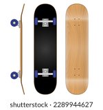 set of realistic skateboard...