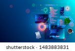 software development coding... | Shutterstock . vector #1483883831