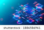 computer cpu chip or processor... | Shutterstock . vector #1886586961