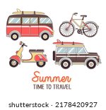 Vector Retro Transport Set With ...