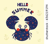 crab illustration vector for... | Shutterstock .eps vector #656219194