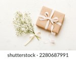 Gift or present box and flower...