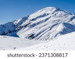 Snowy mountains in winter, Elbrus, Caucasus, Russia