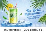 3d lemon juice soda ad template ... | Shutterstock .eps vector #2011588751