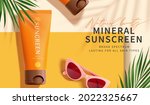flat lay of sunscreen tubes... | Shutterstock .eps vector #2022325667