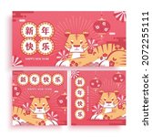 2022 cny tiger zodiac theme... | Shutterstock .eps vector #2072255111
