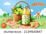 3d white grape juice ad... | Shutterstock .eps vector #2139830847
