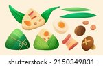 cute illustration of zongzi and ... | Shutterstock .eps vector #2150349831
