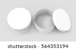 two blank round boxes  paper... | Shutterstock . vector #564353194