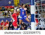 Small photo of Skopje, North Macedonia, 05.11 2022, Handball player NZE MINKO Estelle during the game between France vs North Macedonia count for Women's EHF Euro 2022.