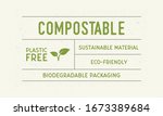compostable packaging vintage... | Shutterstock .eps vector #1673389684
