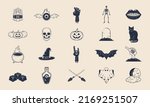set of 20 halloween icons.... | Shutterstock .eps vector #2169251507