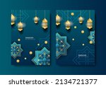ramadan greeting card... | Shutterstock .eps vector #2134721377