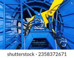 Small photo of Hydraulic dredger. Slurry ground pump. Fragment of mobile dredger. Drilling equipment. Equipment for production of dredging works. Technologies for creating artificial reservoirs.