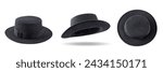 Black hat on a white isolated...