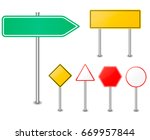 road sign set  traffic blank... | Shutterstock .eps vector #669957844