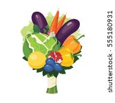 colorful bouquet of fruits ... | Shutterstock . vector #555180931