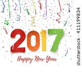 happy new year 2017 celebration ... | Shutterstock .eps vector #411199834