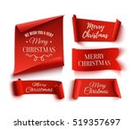 set of five red  merry... | Shutterstock .eps vector #519357697