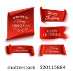 set of five red  merry... | Shutterstock . vector #520115884
