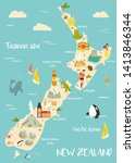 New Zealand Illustrated Map...