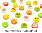 many differnt tasty candies on... | Shutterstock . vector #93888403