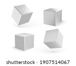 collection of white cubes with... | Shutterstock .eps vector #1907514067
