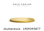 3d gold round podium with... | Shutterstock .eps vector #1909395877