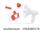 white realistic megaphone and... | Shutterstock .eps vector #1964680174